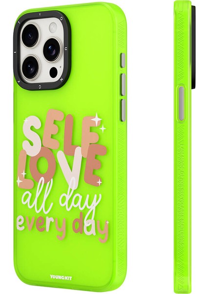 iPhone 14 Uyumlu Kılıf Bethany Green Tasarımlı Youngkit Sweet Language Kapak Yeşil