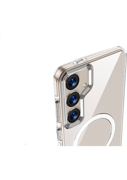 Galaxy S24 Uyumlu Kılıf Magsafe Şarj Özellikli Wlons Standlı Efsane Kapak Şeffaf