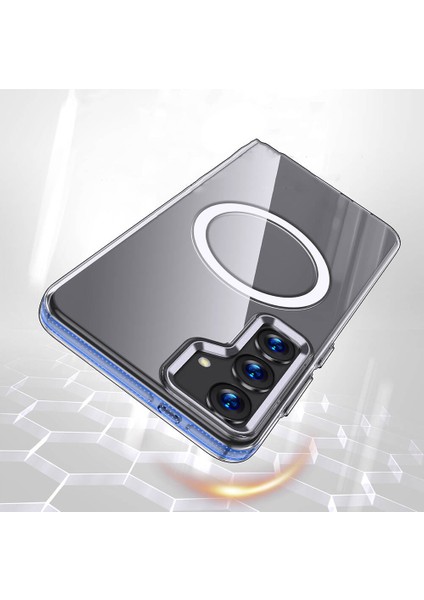 Galaxy S24 Uyumlu Kılıf Magsafe Şarj Özellikli Wlons Standlı Efsane Kapak Şeffaf