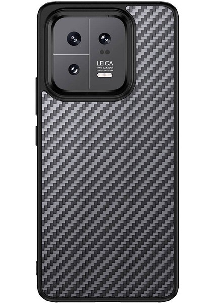 Xiaomi Mi 13 Uyumlu Kılıf Aramid Karbon Fiber Magsafe Özellikli Wlons Radison Kapak Siyah