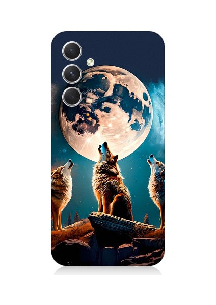 Samsung Galaxy A05S Uyumlu 3 Kurt ve Dolunay Desenli Silikon Kılıf
