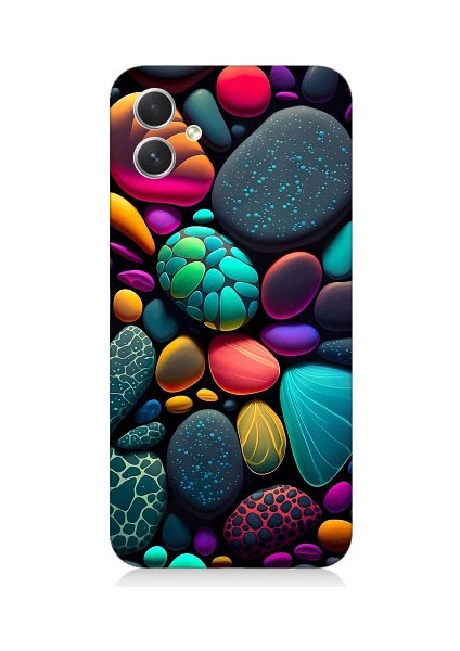 Samsung Galaxy A05 Uyumlu Artx Kırmızı Doğa Taşlar Desenli Silikon Kılıf
