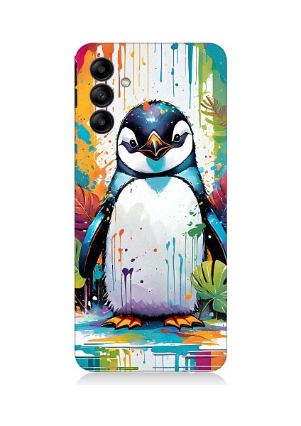 Samsung Galaxy A35 Uyumlu Sevimli Penguen Desenli Silikon Kılıf