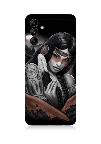 Samsung Galaxy M14 Uyumlu Kızılldereli Kız Dreamcatcher Desenli Silikon Kılıf