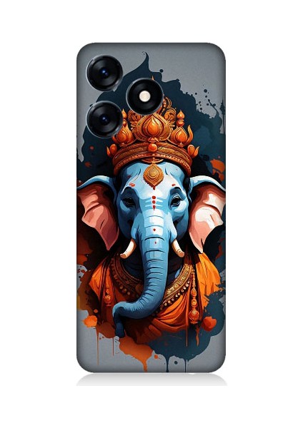 Tecno Spark 10 Uyumlu Ganesha Ganeşa Desenli Silikon Kılıf