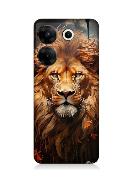 Tecno Camon 20S Pro Uyumlu Yorgun Savaşçı Aslan Desenli Silikon Kılıf