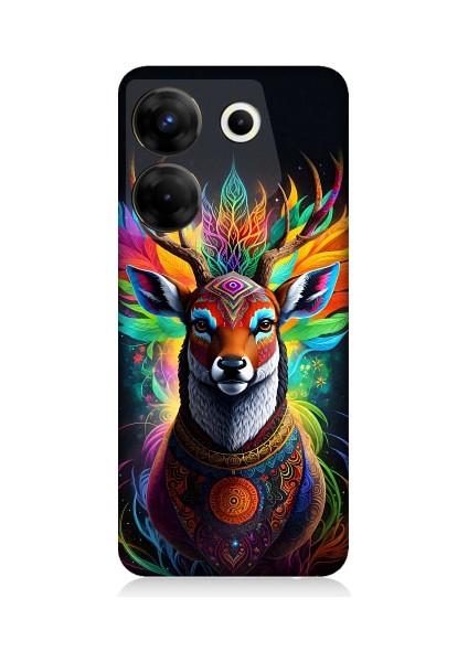 Tecno Camon 20S Pro Uyumlu Mistik Ala Geyik Desenli Silikon Kılıf