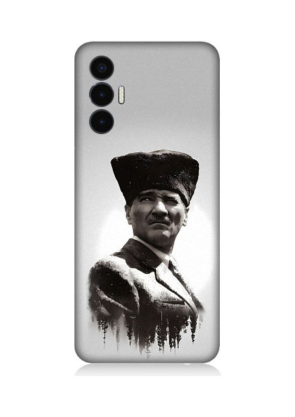 Tecno Pova 3 Uyumlu Mustafa Kemal Atatürk Desenli Silikon Kılıf