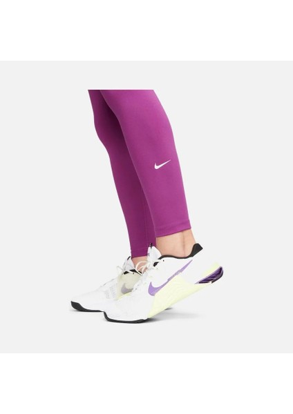 One Dri-Fit High-Waisted Training Kadın Yüksek Belli Mor Tayt DM7278