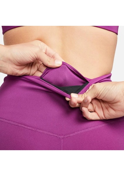One Dri-Fit High-Waisted Training Kadın Yüksek Belli Mor Tayt DM7278