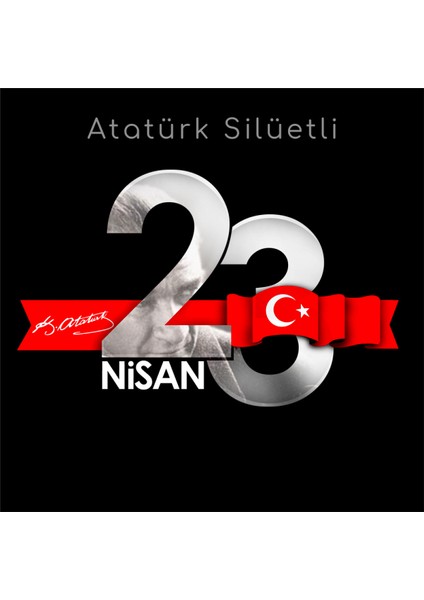 Crea Eymer Wear 23 Nisan Çocuk Bayramı Atatürk Gümüş Varak Baskılı Kırmızı Tişört