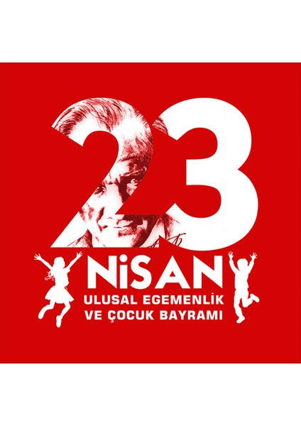 Crea Eymer Wear Çocuk Bayramı 23 Nisan Özel Tasarım Baskılı Premium Kırmızı Tişört