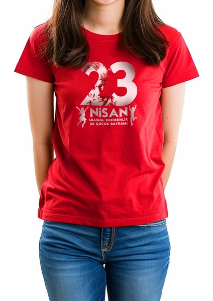 Çocuk Bayramı 23 Nisan Özel Tasarım Baskılı Premium Kırmızı Tişört fiyatları