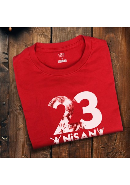 Çocuk Bayramı 23 Nisan Özel Tasarım Baskılı Premium Kırmızı Tişört modelleri