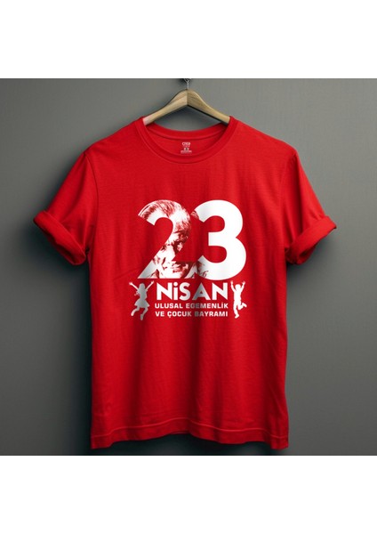 Çocuk Bayramı 23 Nisan Özel Tasarım Baskılı Premium Kırmızı Tişört fırsatları