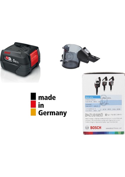 Unlimited Seri 6 Seri 7 Şarjlı Süpürge Toz Haznesi*filitresiz + Bosch Batarya Akü 18V *5.0 Ah modelleri