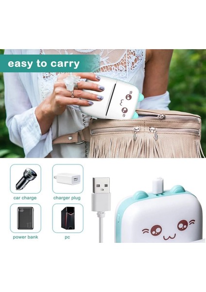 Mini Termal Taşınabilir Yazıcı MAVİ, 3ADET Beyaz + 3ADET Renkli Sticker+ 3ADET Renkli Rulo fırsatları