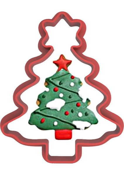 Noel Yılbaşı Çam Yıldız Kurabiye Kalıbı Şekillendirici Kopat PLA plastik