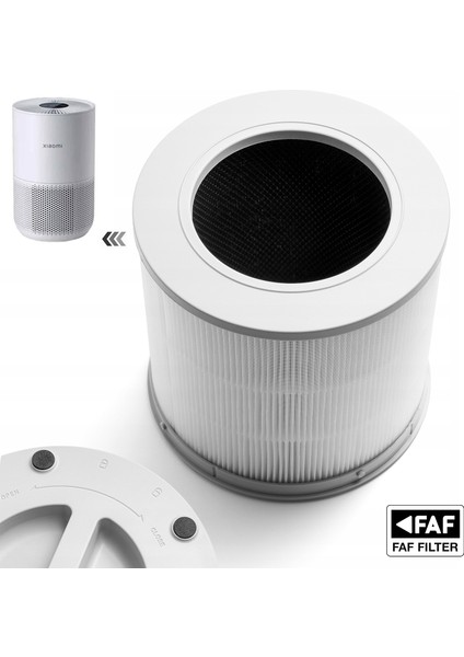 Pure Hepa 14 Filtre Xaomi Smart Air Purifier 4 Compact Model AC-M18-SC Uyumlu Filtre High Efficiency Natural Ölçü: Ø17,4 Cm*h 17,4 cm