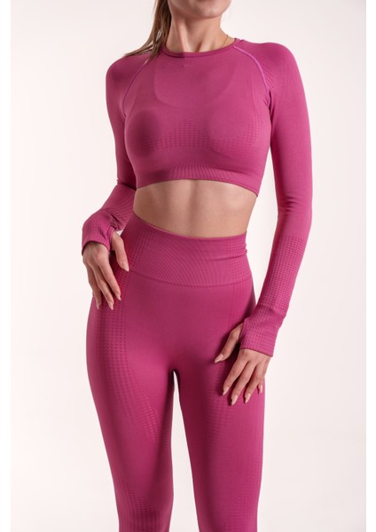Dikişsiz Push-Up Toparlayıcı Vişne Rengi Spor modelleri