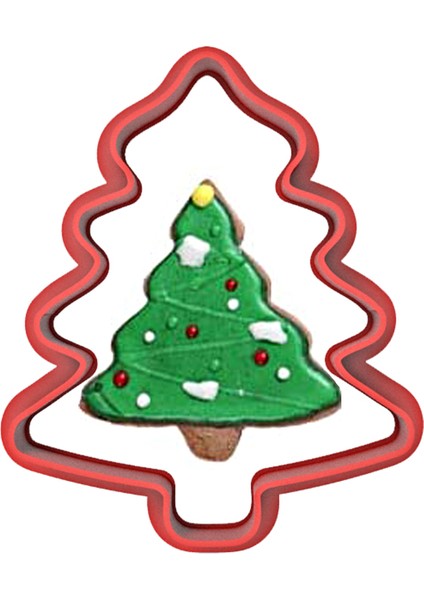 Noel Yılbaşı Çam Ağacı Kurabiye Kalıbı Şekillendirici Kopat