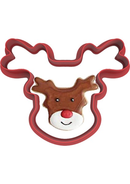 Noel Yılbaşı Geyik Kafası Kurabiye Kalıbı Şekillendirici Kopat
