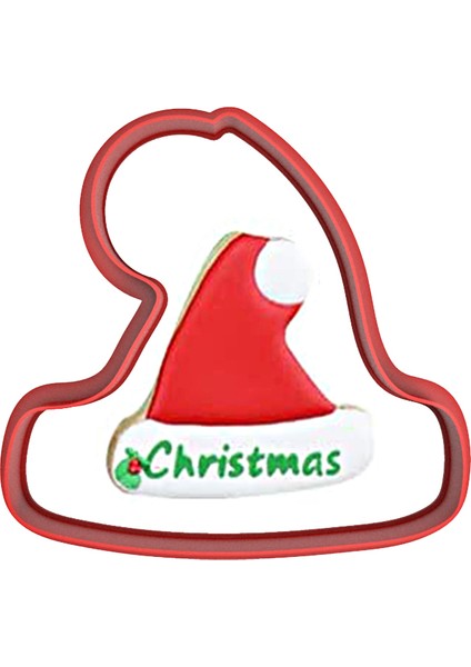 Noel Yılbaşı Şapka Kurabiye Kalıbı Şekillendirici Kopat