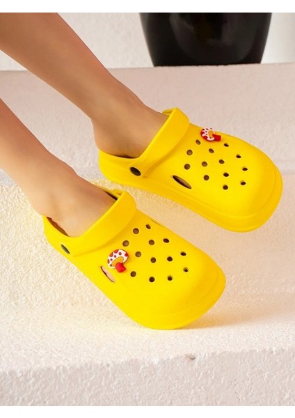 Günlük Kaydırmaz Tabanlı Kız Çocuk Ev Anaokulu Kreş Deniz Plaj Banyo Yumuşak Sarı Renk Sandalet Terlik fiyatları