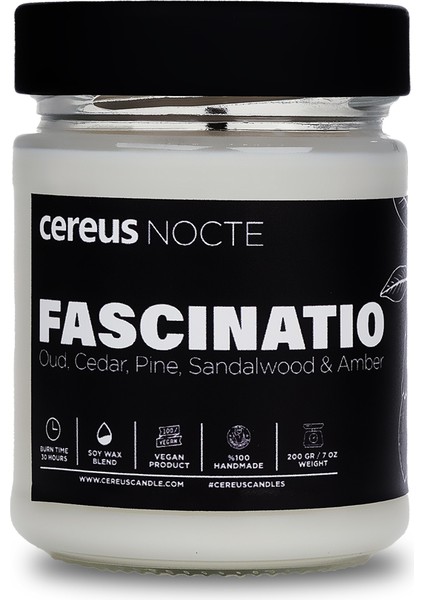 Nocte Fascinatio Ud Ağacı Kokulu Soya Mum (210 Gr)