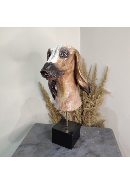 Kaideli Köpek Büst Polyester Dekoratif Obje modelleri