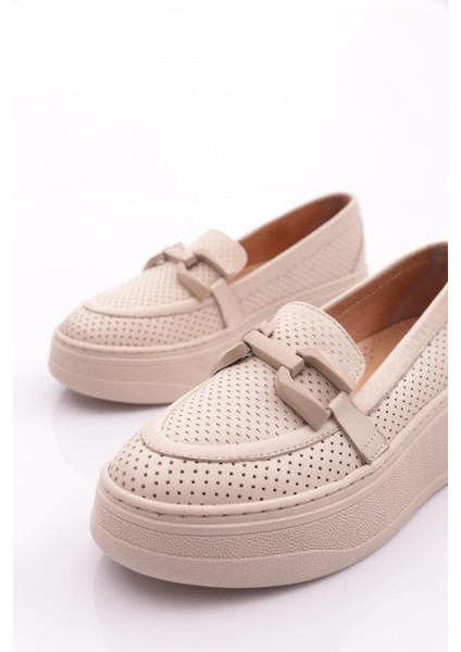 480 Kadin Metal Tokali Loafer Ayakkabi