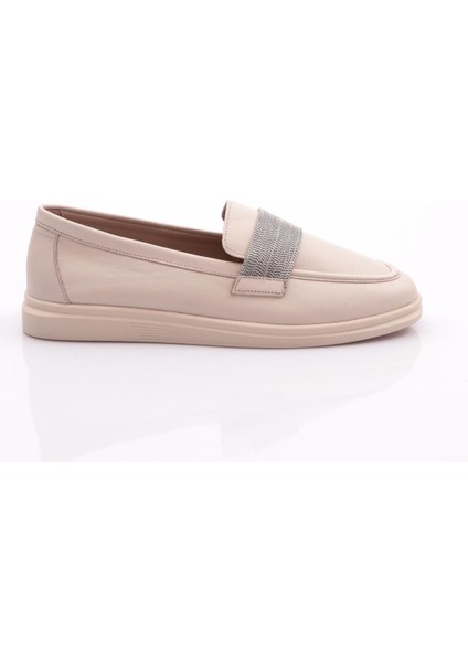 981S Kadin Şeritli Loafer Ayakkabı