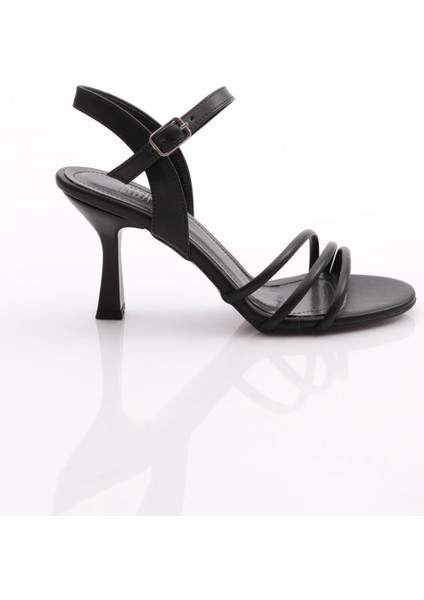 923 Kadin Şeritli Topuklu Ayakkabi