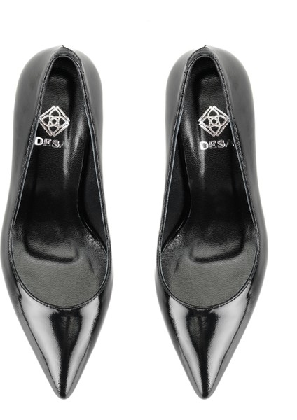 Camelia Siyah Kadın Rugan Deri Stiletto fırsatları