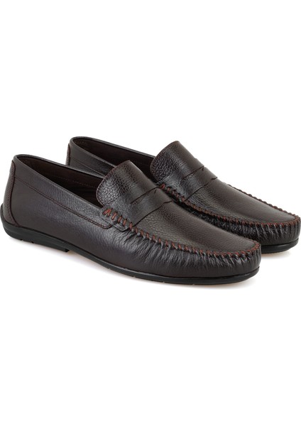 Kelvin Kahve Erkek Deri Günlük Loafer