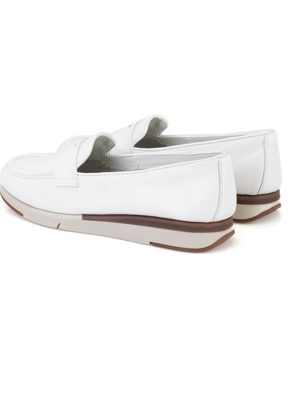 Zora Beyaz Kadın Aerocomfort Deri Günlük Ayakkabı fırsatları