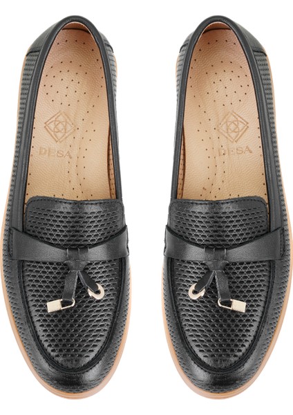 Bronte Siyah Kadın Deri Loafer