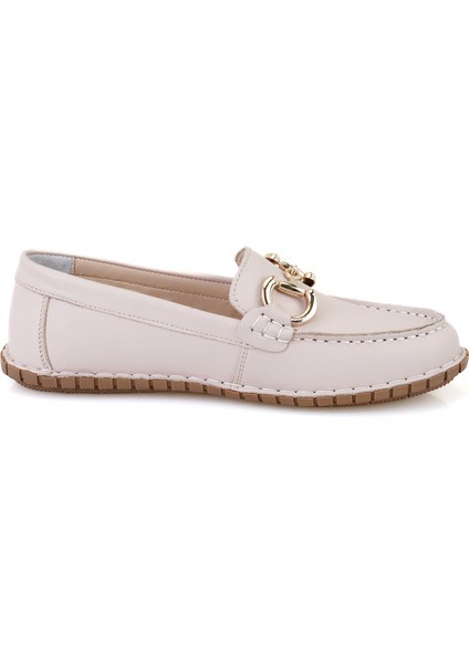 Annabel Pudra Kadın Deri Loafer modelleri