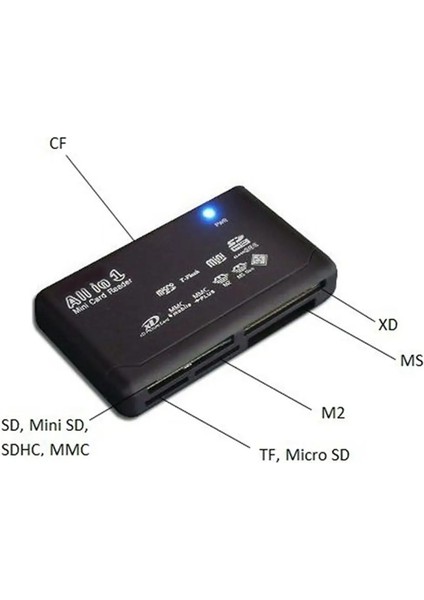 USB 2.0 Kart Okuyucu Tf Cf Sd Mini Sd Sdhc Mmc Ms Xd Card Read