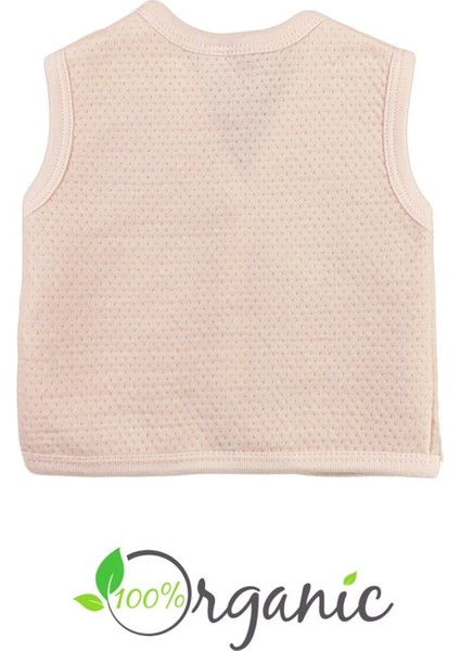 Kız Bebek Zürafa Nakışlı Organik Pamuklu 3-6-9 Ay Kapitone Bebek Yelek - Somon fiyatları