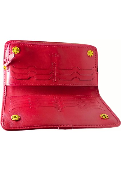 %100 Deri El Yapımı Yatay Telefon Bölmeli Fermuarlı ve Çıt Çıtlı Kadın Cüzdan (Liva) indirimleri