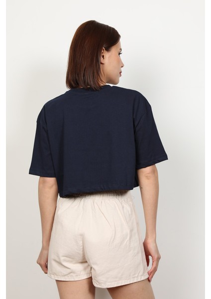 Kadın Let`s Handout Baskılı Crop Top T-Shirt