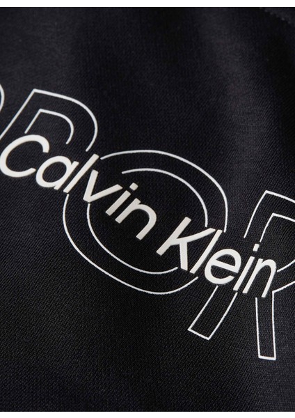 Calvin Klein Siyah Erkek Kapüşon Yaka Sweatshirt 00GMS4W339BAE-PW