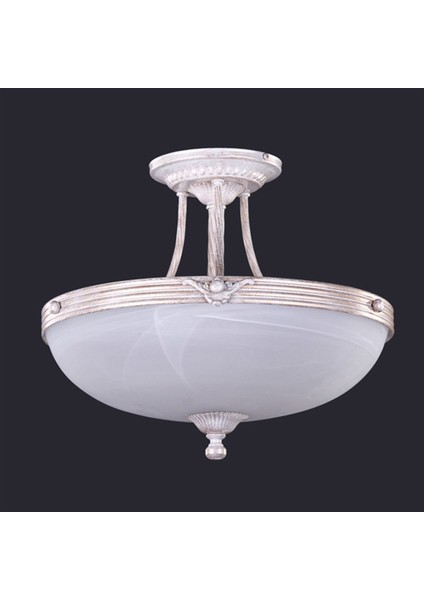 , Dakar Tekli Beyaz Cam Başlıklı, Beyaz Patine Renk Metal Gövde, Sarkıt Avize BS.3087-70-02 B
