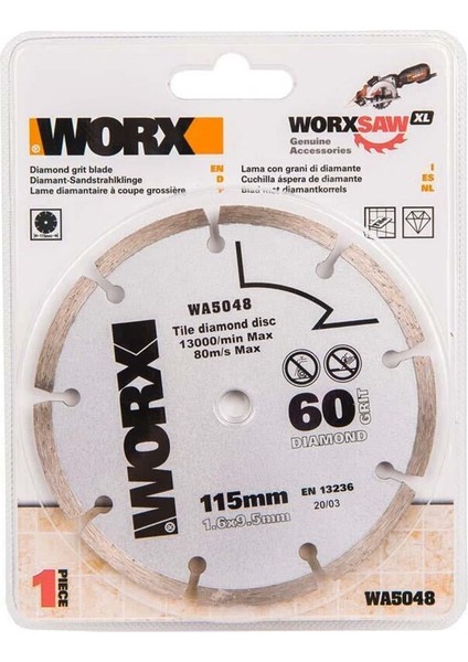 WA5048 115X9,5 mm Fayans, Seramik, Mermer Kesme Soketli Elmas Daire Testere Bıçağı fiyatları