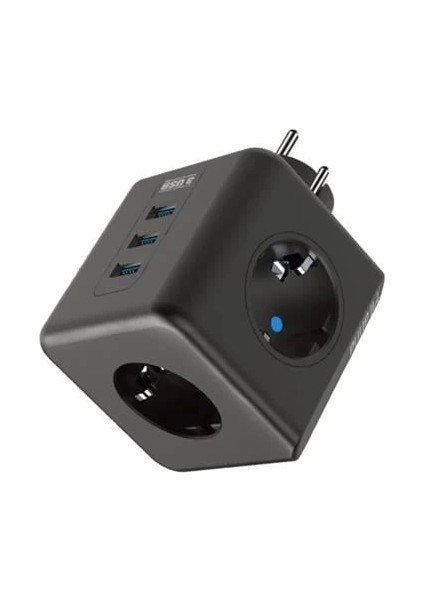 Isıya Dayanıklı Termal Akım Korumalı ve Çocuk Korumalı 3 Priz Girişli 3 USB Girişli Küp Priz modelleri