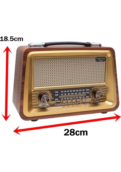 RT-810 Nostaljik Alarm Saatli Bluetooth Radyo