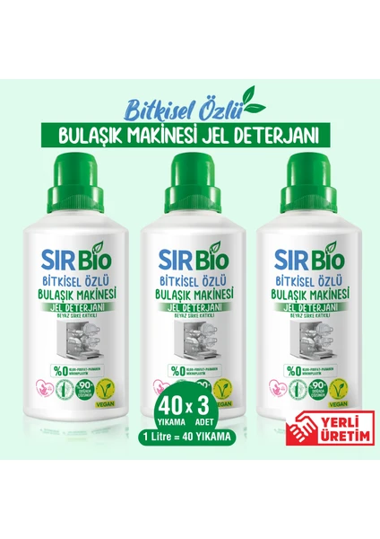 Sır Bio Bulaşık Makine Deterjanı 1000 ml 3'lü