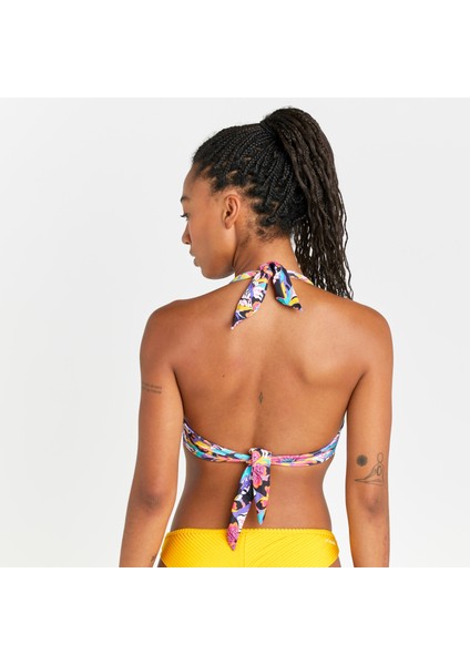 Olaian Kadın Push Up Bikini Üstü - Pembe - Desenli - ELENA