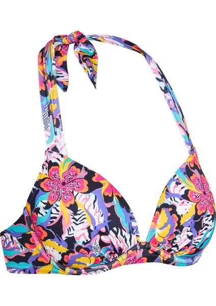 Olaian Kadın Push Up Bikini Üstü - Pembe - Desenli - ELENA